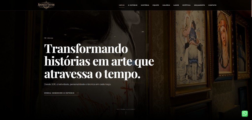 Prévia do site Avenged Tattoo