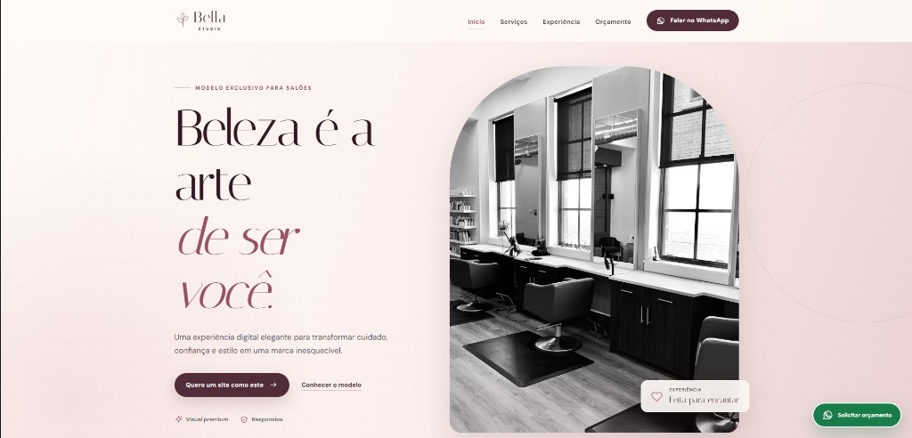 Prévia do site Bella Studio