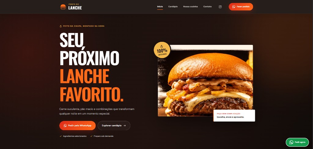 Prévia do site Ponto do Lanche